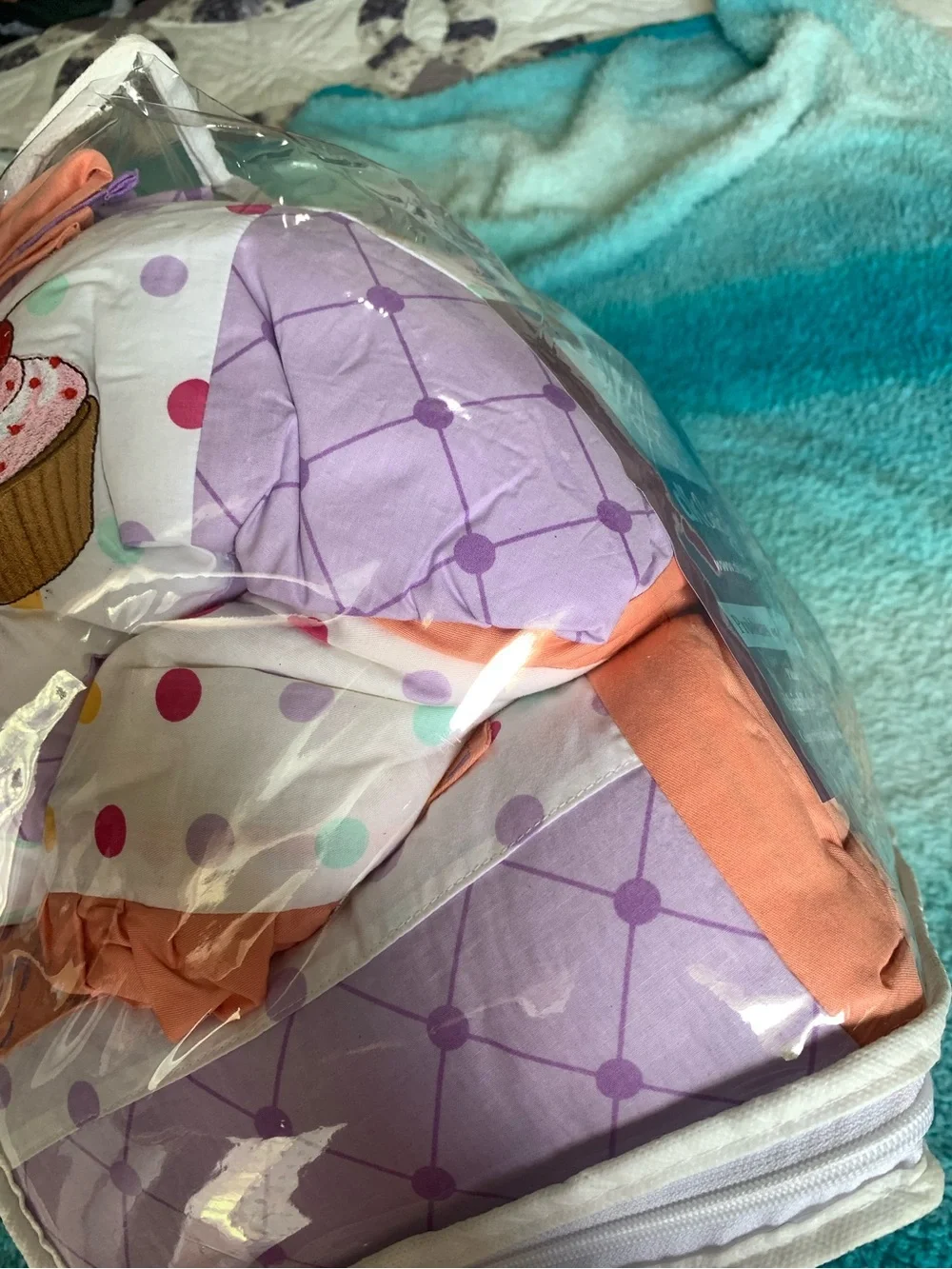 Baby Girl Cupcake Crib Bedding-Lavender & Coral
